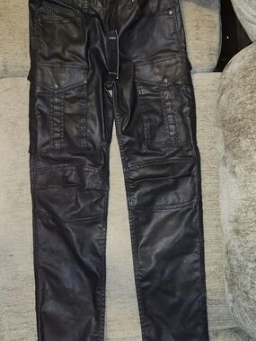 Rocawear Black Faux Leather Jeans with Branded Tag
